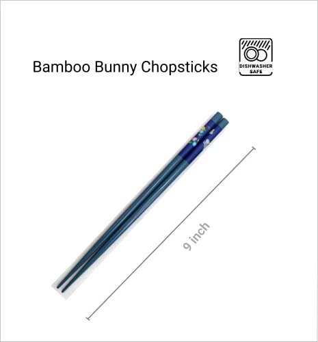 JapanBargain 3644, Bamboo Chopsticks Reusable Japanese Chinese Korean Chopsticks Set Wood Chop Sticks Hair Sticks 5 Pair Gift Set Dishwasher Safe, 9 inch, 4 Packs