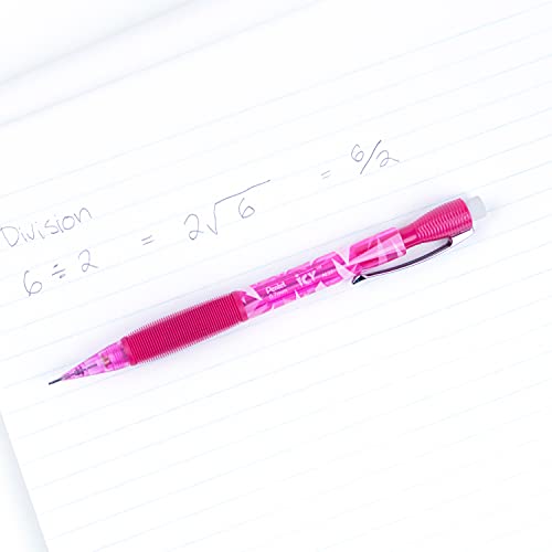 Pentel Icy Mechanical Pencil, 0.7mm, Tinted Pink Barrel, Box of 12 (AL27TP)
