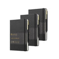&And Per Se Lined Journal and Pen Set (3 Packs), A5 Leather Hardcover Notebook with Pen & Stationary Set, 160 Pages 100GSM Thick Ruled Paper Journal for Business Work Writing (Black) - color: Black