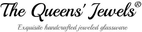 THE QUEENS' JEWELS Round Pearl Jeweled 4x4 Candle Holder Vase - Unique Gift for Women, Birthday, Cute, Fun, Cocktail, Queen, Not Painted, Decorated, Bling, Bedazzled, Rhinestone - color: Round Pearl