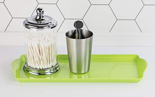 Reston Lloyd Melamine Plastic Tidbit Tray, BPA-Free, Food Safe, Multipurpose Platter Serving Tray, Bathroom/Table Organizer, Lime - color: Lime, size: 14.7" x 6.5" x 0.8"