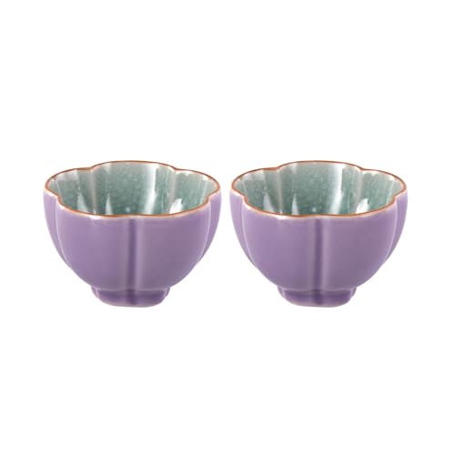 KAMMAK Japanese Tea Cups, 3.3 Oz Small Handmade Ceramic Teacups, Set of 2 - style: GN05