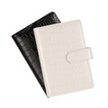 A6 Crocodile Budget Binder 2 Pcs - PU Leather Notebook With Hidden Snap Buckle, Small 6 Ring Refillable Journal, Black & Beige - color: Black & Beige, size: A6