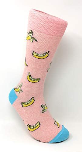 Urban Peacock Men's Novelty Fun Dress Socks Multiple Patterns/Multi-pair Options! - color: Bananas - Pink