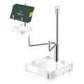 Acrylic Plate Stand for Display, Small Adjustable Metal Arms Easel Display - color: silver, size: S