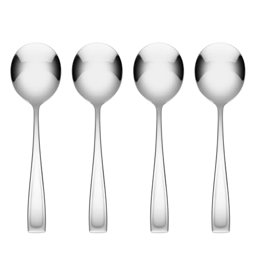 Oneida Moda Soup Spoons Silverware Set for 4, Flatware - style: Soup Spoons, 4-Piece Set