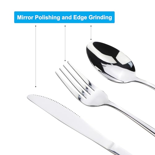 Travel Utensils With Case, Stainless Steel Reusable Portable Utensils Set With Case, Lengnoyp Travel Silverware Set - color: 4 PCS Silver