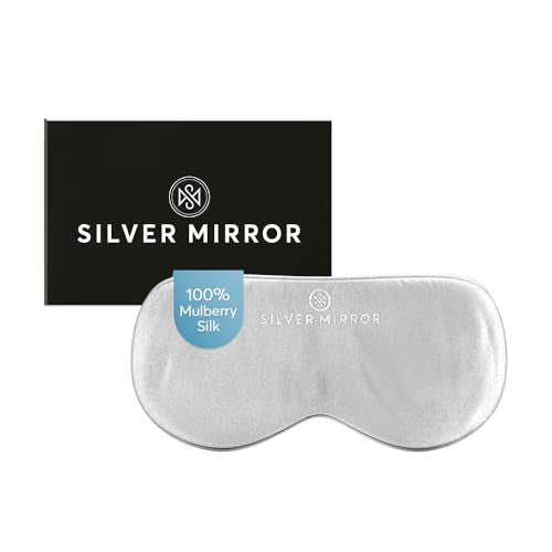 100% Silk Sleep Essentials Set in Silver: Pillowcase and Eye Mask - color: Silver