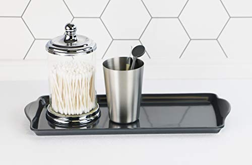 Reston Lloyd Melamine Plastic Tidbit Tray, BPA-Free, Food Safe, Multipurpose Platter Serving Tray, Bathroom/Table Organizer, Charcoal (Pack of 6) - color: Charcoal, size: 14.7" x 6.5" x 0.8" (Pack of 6)