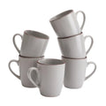 famiware Venus Coffee Mugs Set of 6, 13 oz Ceramic Stoneware Mug Cup Set - color: Ligth Gray, size: 6pcs