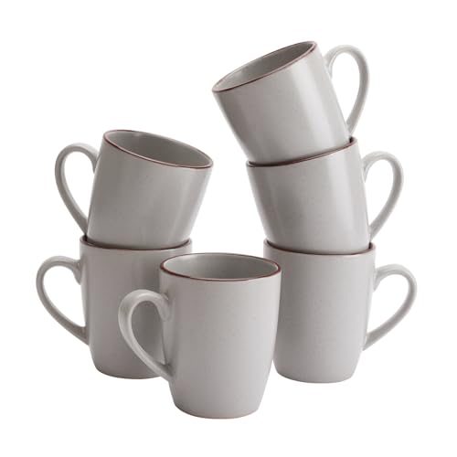 famiware Venus Coffee Mugs Set of 6, 13 oz Ceramic Stoneware Mug Cup Set - color: Ligth Gray, size: 6pcs