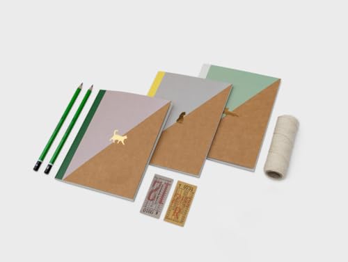 Suck UK Pocket Notebook Set - Portable Line Grid & Dot On-the-Go Notes - Practical & Compact Writing Journal Recycled Paper School Office & Travel Use - Unique Cute Cat Lovers Novelty Gift Set - style: Cat Notebook