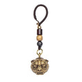 Brass Decorative Bells Keychain with Pi Xiu Pattern, Hanging Lucky Bell for Car Keys or Backpack as Good Luck Charms - style: Pi Xiu Bell