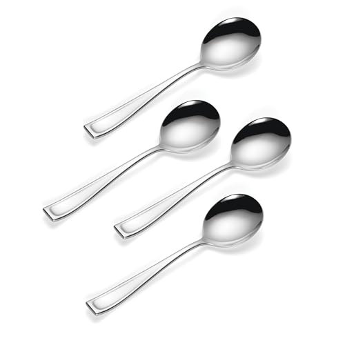 Oneida Moda Soup Spoons Silverware Set for 4, Flatware - style: Soup Spoons, 4-Piece Set