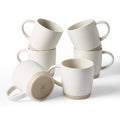 famiware Coffee Mugs Set of 6, Milkyway 13 oz Ceramic Cup Set with Handle - color: Milkyway-Matte White, size: 6 Count (Pack of 1)