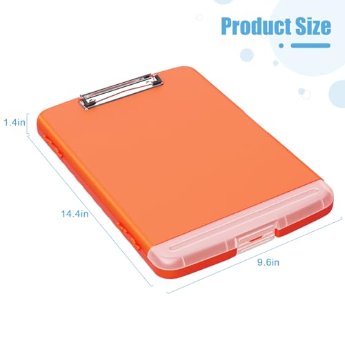 Hongri Clipboard with Storage with Pencil Case, 8.5 x 11 Storage Clip Board - color: Orange