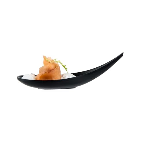 Restaurantware Black Melamine Teardrop Tasting Spoon, 4.3 In, 10 Pack - color: Black