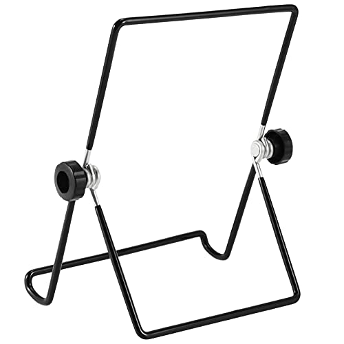 PINGEUI 12 Pack Adjustable Iron Display Stand, 7.5x5.3 Inch Adjustable Wire Display Stand, Foldable Tablet Display Stand Holder for Tablet, Books, Photos, Plates, Cookbooks