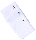 Monogrammed Handkerchiefs for Men 3-Pack Cotton, White Hankies - color: X
