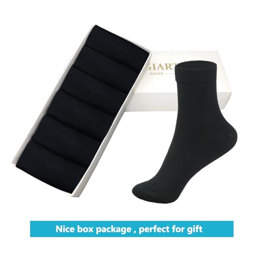 MAGIARTE Womens Mini Crew Cotton Socks,6 Pairs - color: Color#09 Black