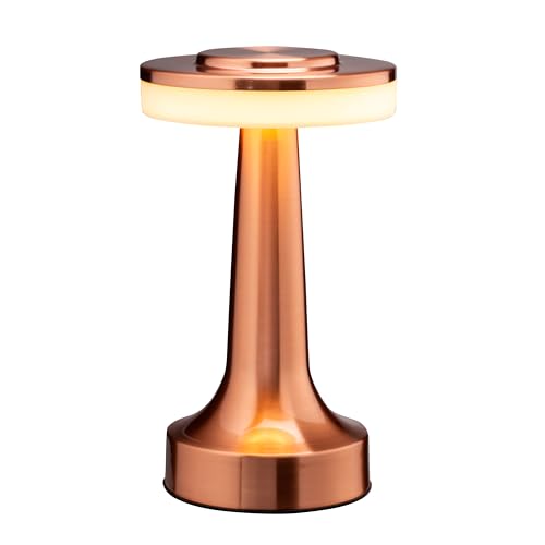 O'Bright Dome Cordless Rechargeable LED Mushroom Table Lamp, Rose Gold - color: Rose Gold