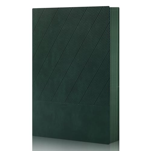 BOBO RABBIT Softcover Lined Notebook 348 Pages Vegan Leather Thick Journal - color: Green