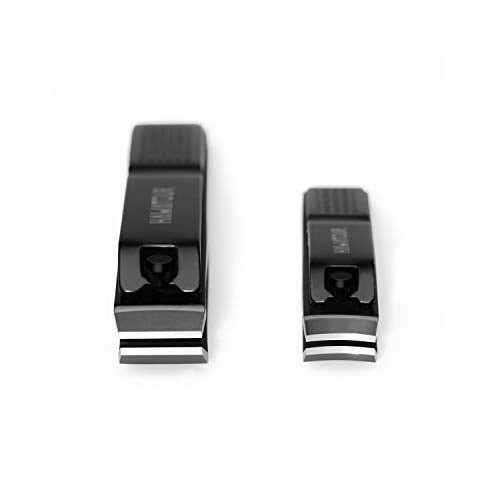 HAWATOUR Nail Clippers Set with Visibly Tin Case, Black - color: Black