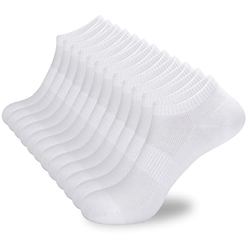 ATBITER 12 Pairs Ankle Socks Womens/Men Thin Low Cut No Show Athletic Socks - color: 12 Pairs White, size: Medium