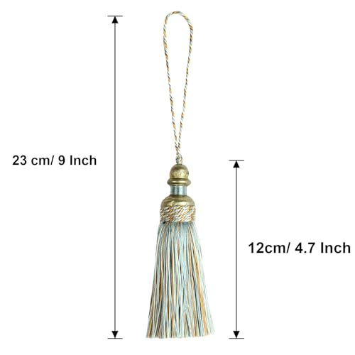 4 Pack Tassel Key Tassel with Loops for Home Decoration - color: Mix Blue, size: 4 Pack