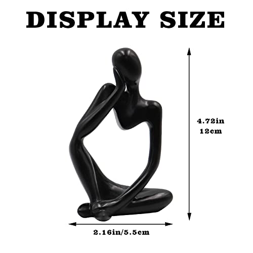 Thinker Statues and Sculptures, Resin Thinker Statue Ornaments, Abstract Style Sculptures, Housewarming Gifts, Housewarming Decorations, Living Room Dining Desk Decorations(Black Right, Small) - color: Black Right, size: Small