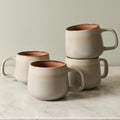 Ava Nord Small Stoneware Ceramic Coffee Mugs Set of 4 | 6 oz | Sage Ash - color: Sage Ash, size: 6 Oz