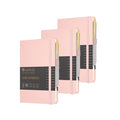&And Per Se Lined Journal and Pen Set (3 Packs), A5 Leather Hardcover Notebook with Pen & Stationary Set, 160 Pages 100GSM Thick Ruled Paper Journal for Business Work Writing (Pink) - color: Pink