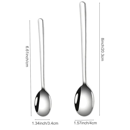 Set of 6 Teaspoons, 6.6 Inch Korean Metal Tea Spoons,Dishwasher Safe Stainless Steel Small Spoon for Dessert,Cake,Yogurt,Pudding (6.6inch) - size: 6.6inch