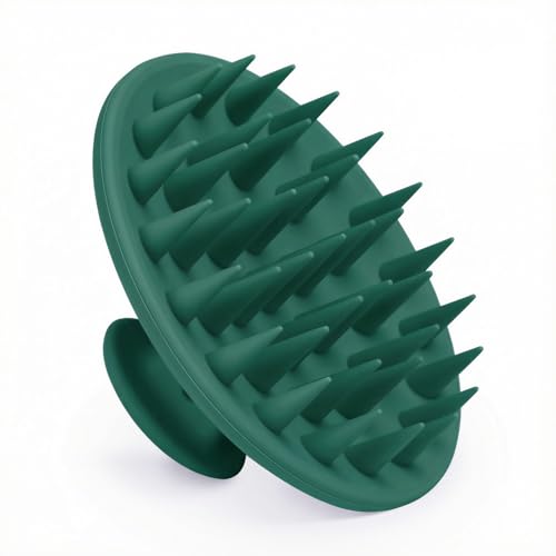 Meartchy Silicone Scalp Massager Shampoo Brush, Scalp Brush for Hair Growth & Dandruff Removal, Hair Scrubber Scalp Stimulator Exfoliator Brush with Soft Bristles for Wet Dry Scalp Care (Dark Green) - color: Dark Green
