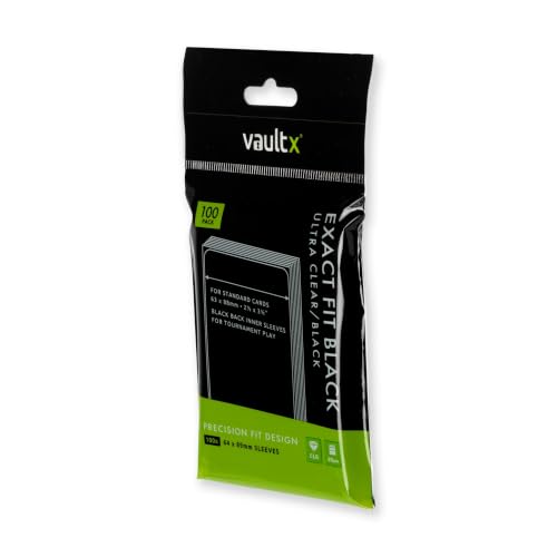 Vault X Black Exact Fit Inner Sleeves (100 Pack) for Trading Cards - size: Black 100 Pack