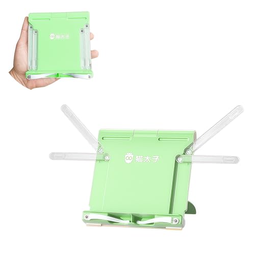 Mini Book Stand Portable, for Travel/Kitchen/Desk, Green - color: Green