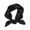 100% Mulberry Silk Neck Scarf for Women Square Neckerchief – 21 inch - color: Black