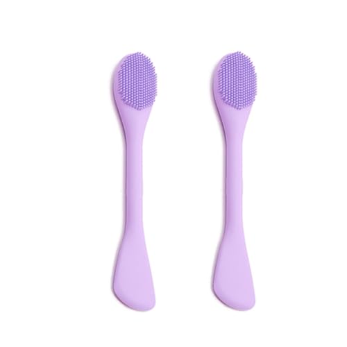 Face Mask/Facial Cleansing Brush,Silicone Scrubber for Face/Lip(Purple) - color: Purple, size: 2pcs