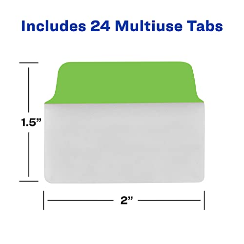 Avery Multiuse Ultra Tabs, 2" x 1.5", 2-Side Writable, Red/Blue/Green, 24 Repositionable Tabs (74754) - color: Red/Blue/Green, size: 24 tabs, style: 24 tabs