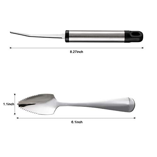 Grapefruit Spoons and Grapefruit Knife, Serrated Spoons Utensils Tool Set