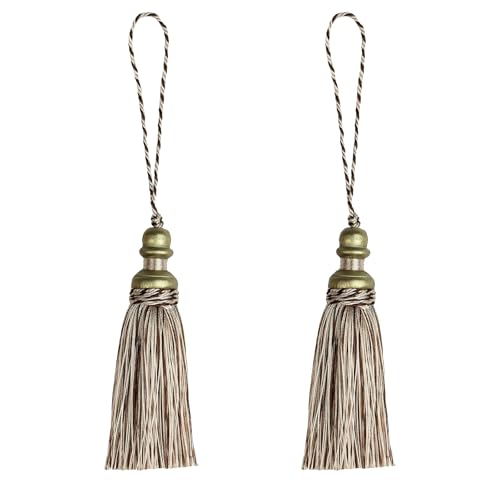 2 Pack Tassel Key Tassel with Loops for Home Decoration - color: Mix Beige, size: 2 Pack