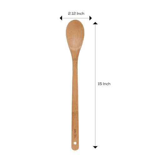 Helen’s Asian Kitchen Bamboo Kitchen Spoon Cooking Utensil, 15-Inch - style: 15-Inch, Solid Spoon