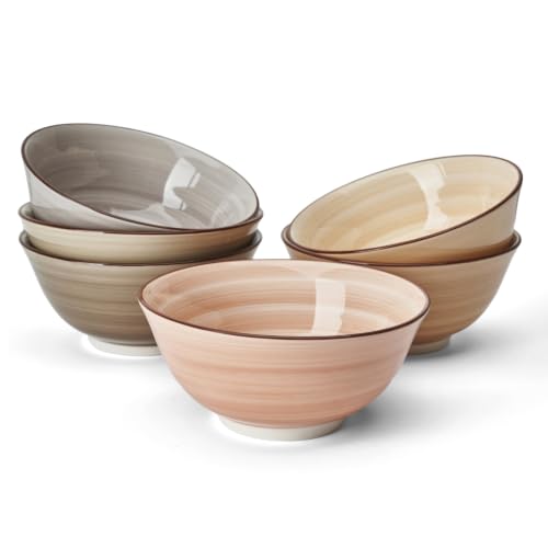 Sweese 10 oz Small Ceramic Bowls Set of 6, 4.8 Inch Neutral Serving Bowls for Yogurt, Fruit, Dessert, Snacks and Small Portions, Stackable Porcelain Bowls for Everyday Use - color: Neutral, size: 10oz (Medium)