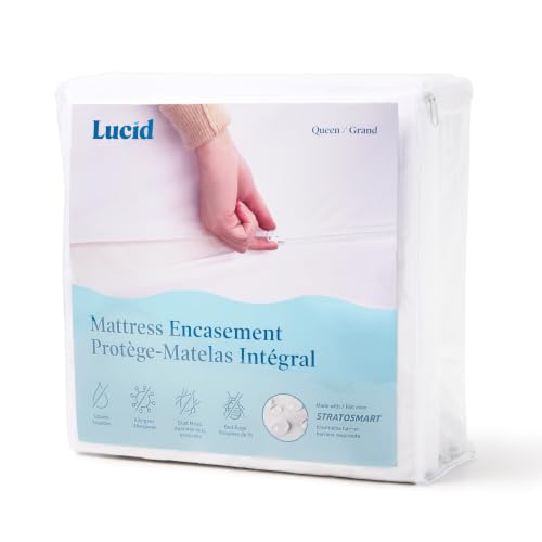 Lucid® Zippered Mattress Encasement – Waterproof Protector – Queen - size: Queen, style: Mattress Encasement