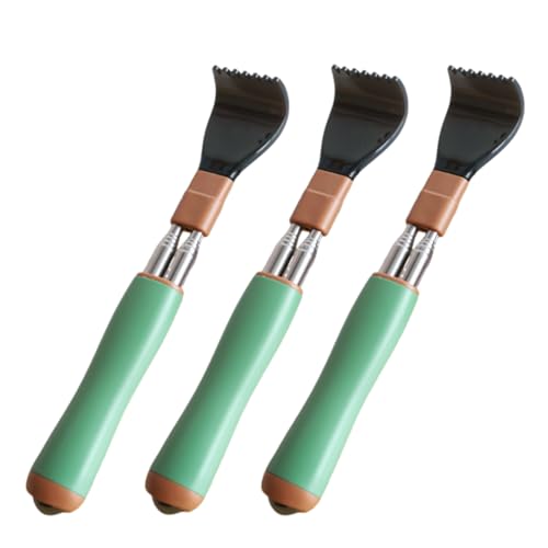 Portable Extendable Double-Pole Back Scratcher（8.3-21.3in），Hand Massager for Scratching Itches, Strong and Sturdy,Good Practical and Novel Gifts for Friends and Family. (Green, 3 Pack) - color: Green, size: 3 Pack