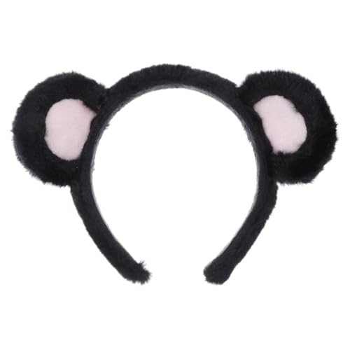 Bear Ears Cute Headband Fluffy Grizzly Hairband, Animal Ear Head Wear for Valentines Halloween Christmas Party - style: Black Ears