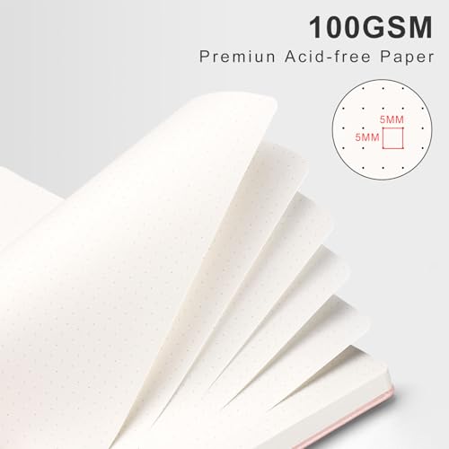 AHGXG Dotted Journal, 110 Pages, A4 (8.5" x 11") - color: Rose Gold, style: A4-Dotted