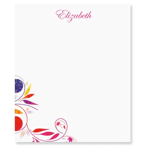 Current Color Swirl Personalized Notepad Set – Set of 4 100-Sheet Pads, Multiple Sizes, Great for Shopping Lists, Grocery Lists and Personalized Gifts, Printed in the USA - style: Color Swirl