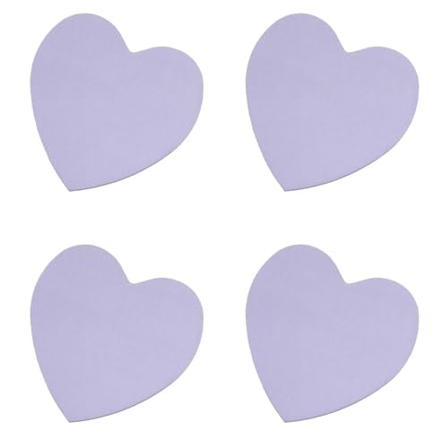 4 Packs 200 Sheets Heart Shape Sticky Notes (Purple) - color: Purple
