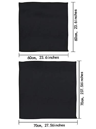 SATINIOR Square Neck Scarf Women - color: Black, size: 23.6 x 23.6 inches